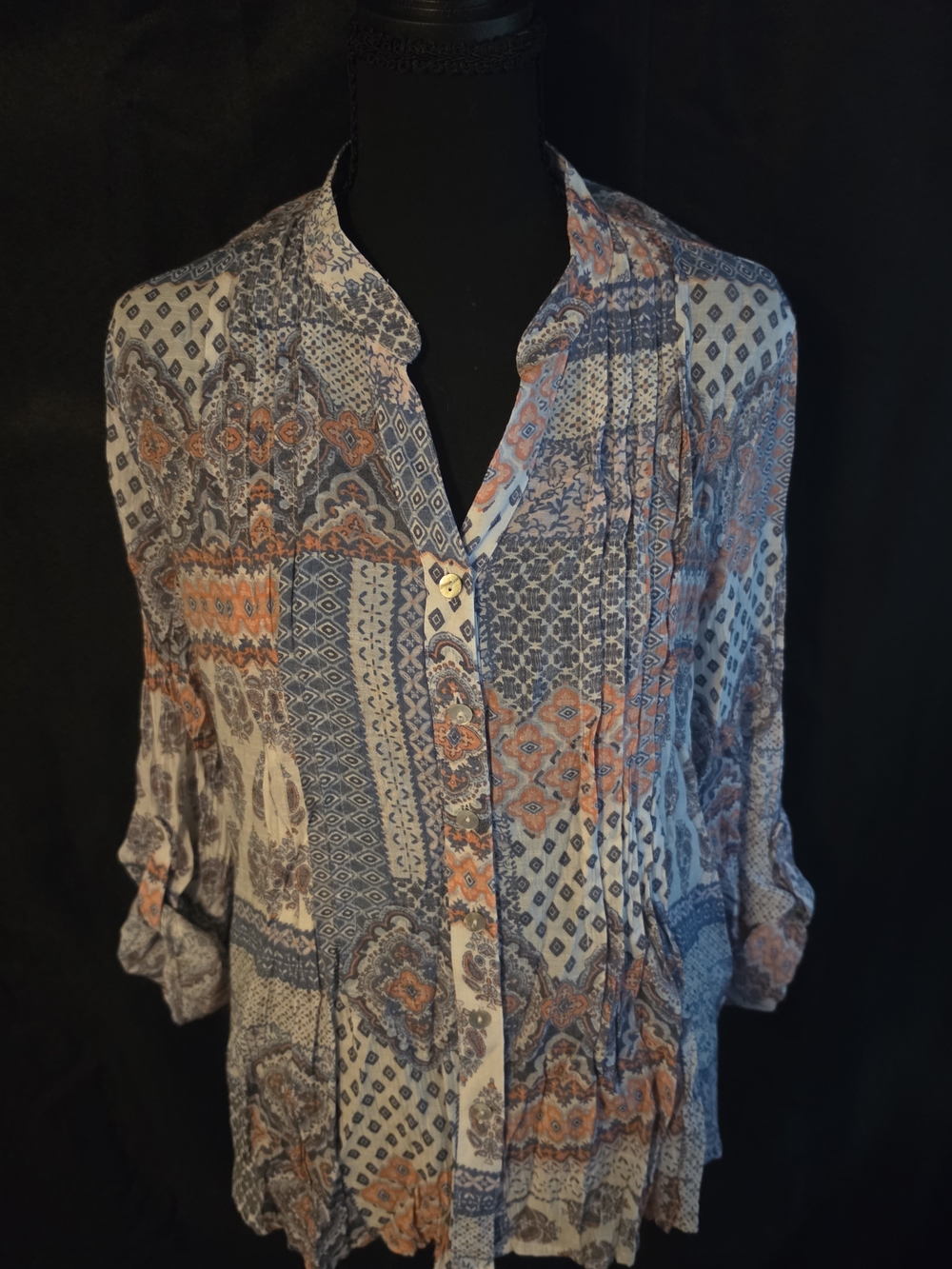 ✨ Stunning Boho-Chic Patchwork Blouse ✨
